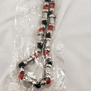 Jewelry - Unisex Necklace Silver, Red & Black Jewelry - Unisex Necklace Silver, Red & Black